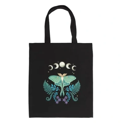 Image of Something Different Wholesale British Made Luna Moth Eco Friendly Tote Bag Sustainable Reusable Grocery with Butterfly Print Cotton Shopping at its Finest