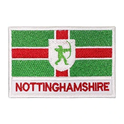 Image of Nottinghamshire County Flag Logo Iron On Sew Embroidered Patch Badge Applique for Clothes Shirts Jeans etc