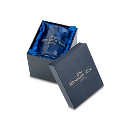 Image of Sporting Profiles Minder TV Show Arthur Daley The Winchester Club Engraved Shot Glass Display Box