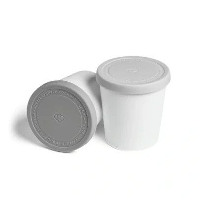 Image of Ice Cream Containers 1L, Set of 2, Tubs with Lids, Food Grade BPA Free, Plastic Storage for Portioning Container