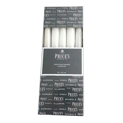 Image of Prices Venetian 10 inch Dinner Candle Pack Of White