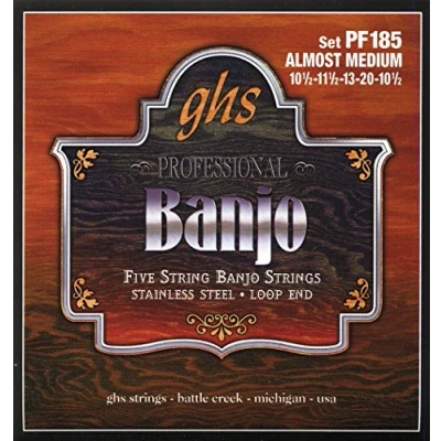 Image of GHS BANJO Stainless Steel String Set 5 PF185 Almost Medium