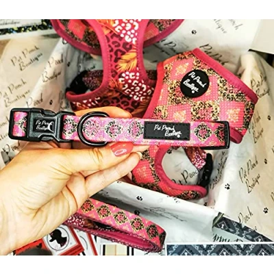 Image of Pet Pooch Boutique Pink Leopard Dog Collar, Small, 0.3 kg