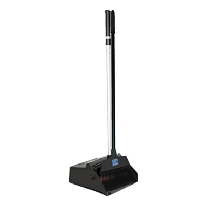 Image of Industrial Strong Long Handled Dustpan and Brush Set Professional Lobby Dust Pan Broom