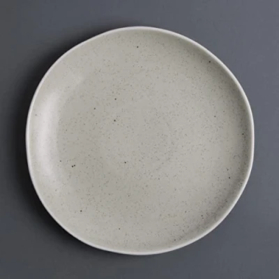 Image of Olympia Chia Plates in Sand Porcelain Uneven Edge 270(пїЅ) mm 6 pc