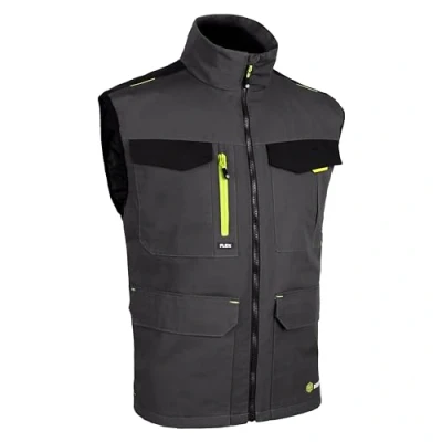 Image of Beeswift Flex Gilet Softshell Two Toned Grey/Black Fleece Lined Casual Bodywarmer Outerwear Sleeveless Jacket X Small