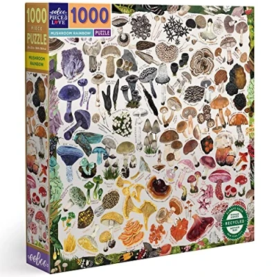 Image of eeBoo PZTMRW Piece&amp;Love: Mushroom Rainbow 1000 pc Puzzle Game, 1 EA