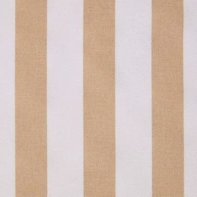 Image of HOMESCAPES Pure Cotton Furnishing Fabric Thick 2.5 cm Stripes Beige 150 Wide Printed on Woven for Upholstery Curtain Cushion Soft Furnishings Heavy Dress Material Per Metre