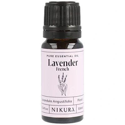 Image of Nikura French Lavender Essential Oil 10ml 100% Pure Natural Oils for Sleep, Aromatherapy, Diffusers Home Vegan &amp; UK Made