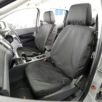 Image of UK Custom Covers SC155B Tailored Heavy Duty Waterproof Front Seat Black Fits Ford Ranger T6 (2012 2018)