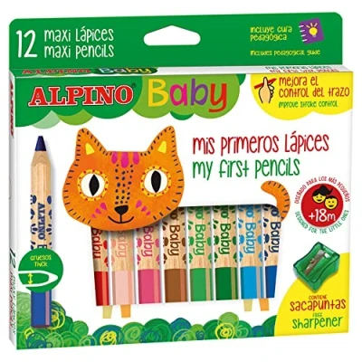 Image of Alpino Baby Bag of 12 Coloured Pencils