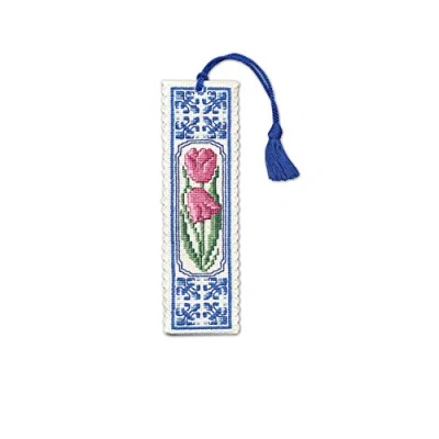 Image of Textile Heritage Collection Cross Stitch Bookmark Kit Delft Tulips