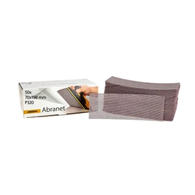 Image of Mirka Abranet net sandpaper strips 70 x 198 mm Grip / Grit P320 50 pcs for sanding wood, filler, varnish, plastic 5415005032