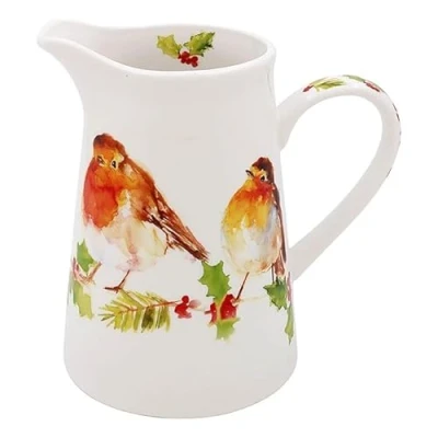Image of The Winter Robin Fine China Jug by Jennifer Rose