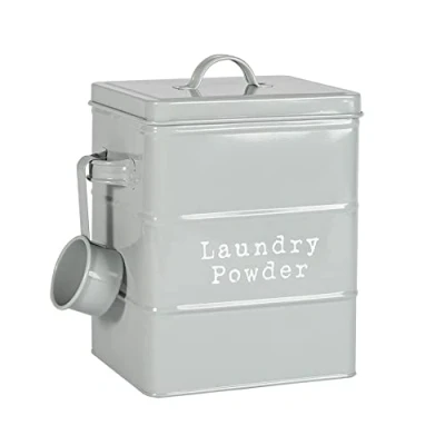Image of Grey Vintage Washing Powder Tin By Harbour Housewares