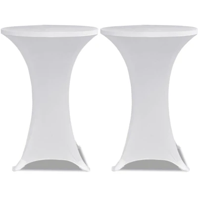 Image of vidaXL Standing Table Cover Ø70cm White Stretch 2 pcs