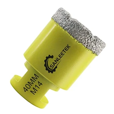 Image of Diamond Tile Drill Bits 40mm SANLEETEK Vacuum Brazed Hole Saw for Ceramic Porcelain Marble Granite M14 Thread