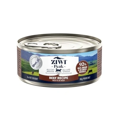 Image of ZIWI Peak Grain Free Cat Food Tins All Natural High Protein Pate New Zealand Beef Recipe 24 x 85g Multipack