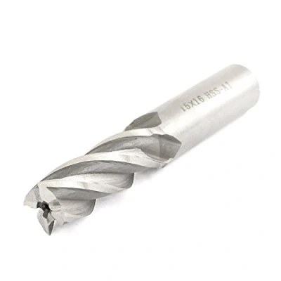 Image of sourcingmap 16mmx15mmx32mmx90mm Machining Cutting Tool Helical Groove 4 Flute Straight Shank Milling Cutter End Mill