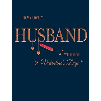 Image of Avant Garde Modern Valentine&#039;s Day Card Lovely Husband 8 x 6 inches