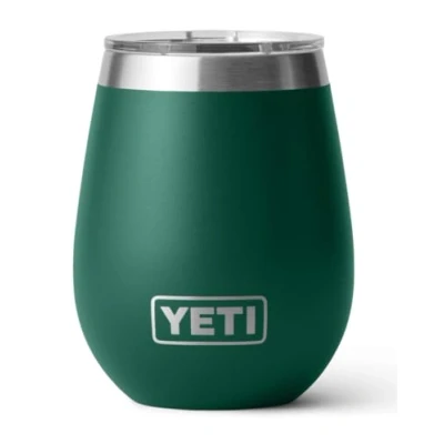 Image of YETI Rambler Wine Tumbler, Vacuum Insulated Stainless Steel Tumbler with Magslider Lid, Black Forest Green, 10 oz (296 ml)