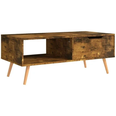 Image of vidaXL Coffee Table Smoked Oak 100x49.5x43 cm Engineered Wood