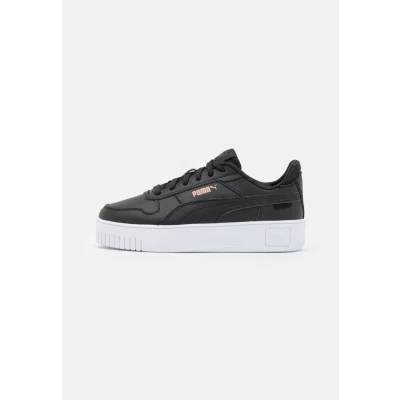 Image of Puma Carina Street Trainers, Women&#039;s, Size: 6, Black/rose gold/white shoes