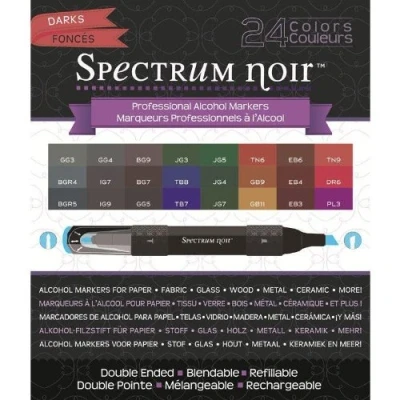 Image of Crafter&#039;s Companion Spectrum Noir DARKS Alcohol Markers 24 pc Set