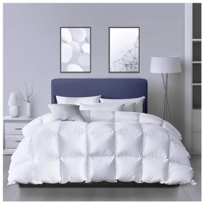 Image of GC GAVENO CAVAILIA Hotel Quality Duck Feather Down Thick Quilt Double Duvet 13.5 TOG, Breathable Soft Cosy Warm Comforter, White