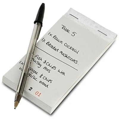 Image of Restaurant Order Pad with Duplicate Sheet Set of 10 Ordering Pads