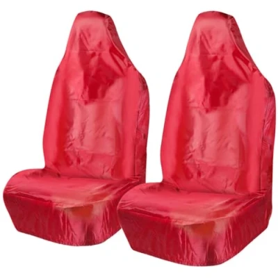 Image of rhinos autostyling FOR VAUXHALL COMBO Van 2020 Heavy Duty Driver Passenger RED Pair Waterproof Car Front Seat Covers Protectors 2 x Fronts