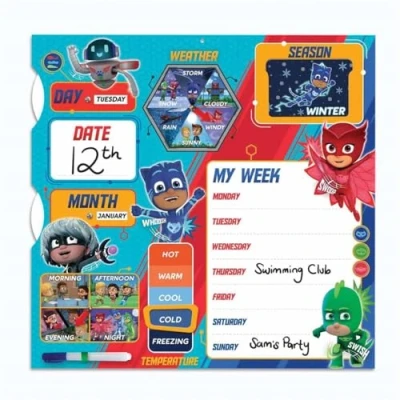 Image of Danilo Promotions LTD My First Activity Calendar PJ Masks Children&#039;s Educational Toy,34cm x 50cm