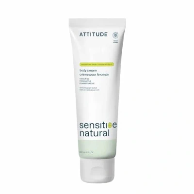 Image of ATTITUDE Body Cream for Sensitive Skin with Oat and Avocado Oil, EWG Verified, Dermatologically Tested, Vegan, 240 mL