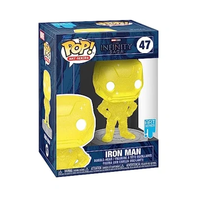 Image of Funko Pop! Artist Series: Marvel Infinity Saga Iron Man Yellow Avengers Collectable Vinyl Figure Includes Premium Plastic Protector Display Case Gift Idea Official Merchandise