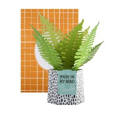 Image of Hallmark Pop Up Card Contemporary Fern Plant Design