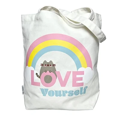 Image of Blueprint Collections Pusheen Canvas Tote Bag 33 x 36cm Book Beach Cute Reusable Shopping Kawaii Gifts Stationery