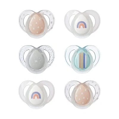 Image of Tommee Tippee Nighttime soother, 6 18 months, pack of glow in the dark soothers with symmetrical silicone baglet