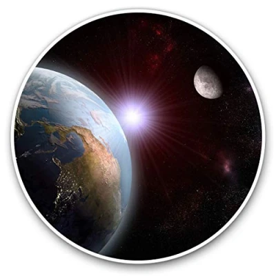 Image of 2 x 15cm Vinyl Stickers Awesome Earth Space Globe 2400