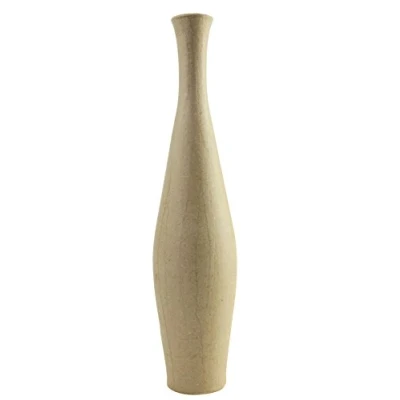 Image of Décopatch Ref HD013O Freesia Vase Papier Maché Object to Decorate 6 x 29.5cm with Papers &amp; PaperPatch Glue, Glitter, Paints, Brown