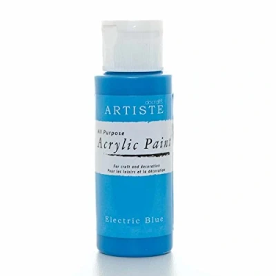 Image of Artiste Acrylic Paint 59ml 2Oz Electric Blue, Quick Drying Professional Art, Craft and Hobby Artists Paint, Vibrant Colour, Water Based Paints Cover All Surfaces with Ease, Ideal for Travel