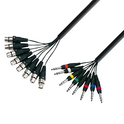 Image of Adam Hall 3 Star Series 5m 8x XLR Female to 6.3mm Jack Stereo Multicore Cable