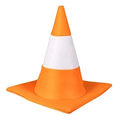 Image of Boland 10235851 59 33007 Hat, Headpiece, Traffic Cones, Theme Party, Carnival, Orange White