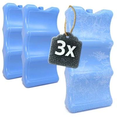 Image of COM FOUR® 3X Cooling Element for cans and Small Bottles can ice Pack Packs Cool Box Bag (3X Cold Pack)