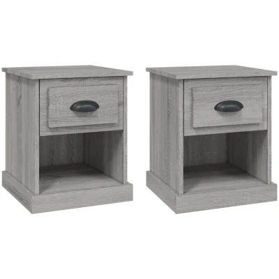 Image of vidaXL Bedside Cabinets 2 pcs Grey Sonoma 39x39x47.5 cm Engineered Wood