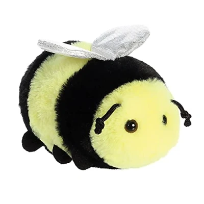 Image of Aurora, 31858, Mini Flopsie Beeswax Bee, 8In, Eco friendly soft toy, Black &amp; Yellow