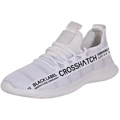 Image of Crosshatch New Mens Lace up Trainers Sports Running Sneaker Shoes White UK 8
