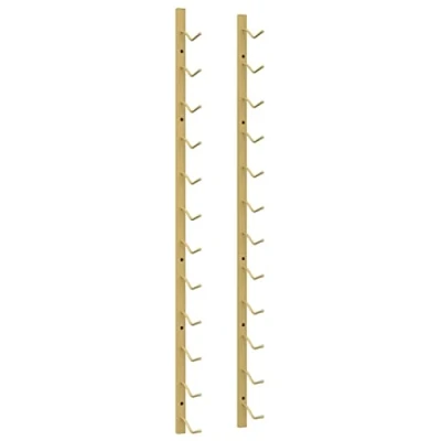 Image of vidaXL Wall Mounted Wine Rack, Capacity for 12 Bottles, Gold Iron Finish, Stylish Design, Ideal Kitchens, Bars, and Pantries, Easy Assembly Required, Mounting Materials Included