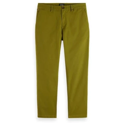 Image of Scotch &amp; Soda Drift Regular Tapered Chinos, Men&#039;s, Size: 29x34, Moss green