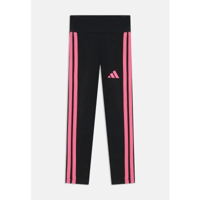 Image of adidas Girl&#039;s ESSENTIALS 3 STRIPES LEGGINGS, black/pink fusion, 13 14 Years