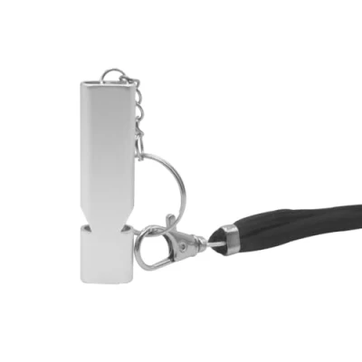 Image of LICQIC Emergency Survival Whistle, Double Barrel Safety Whistle with Lanyard for Camping Survival, Boating, Hiking, Pet Training (Silver)